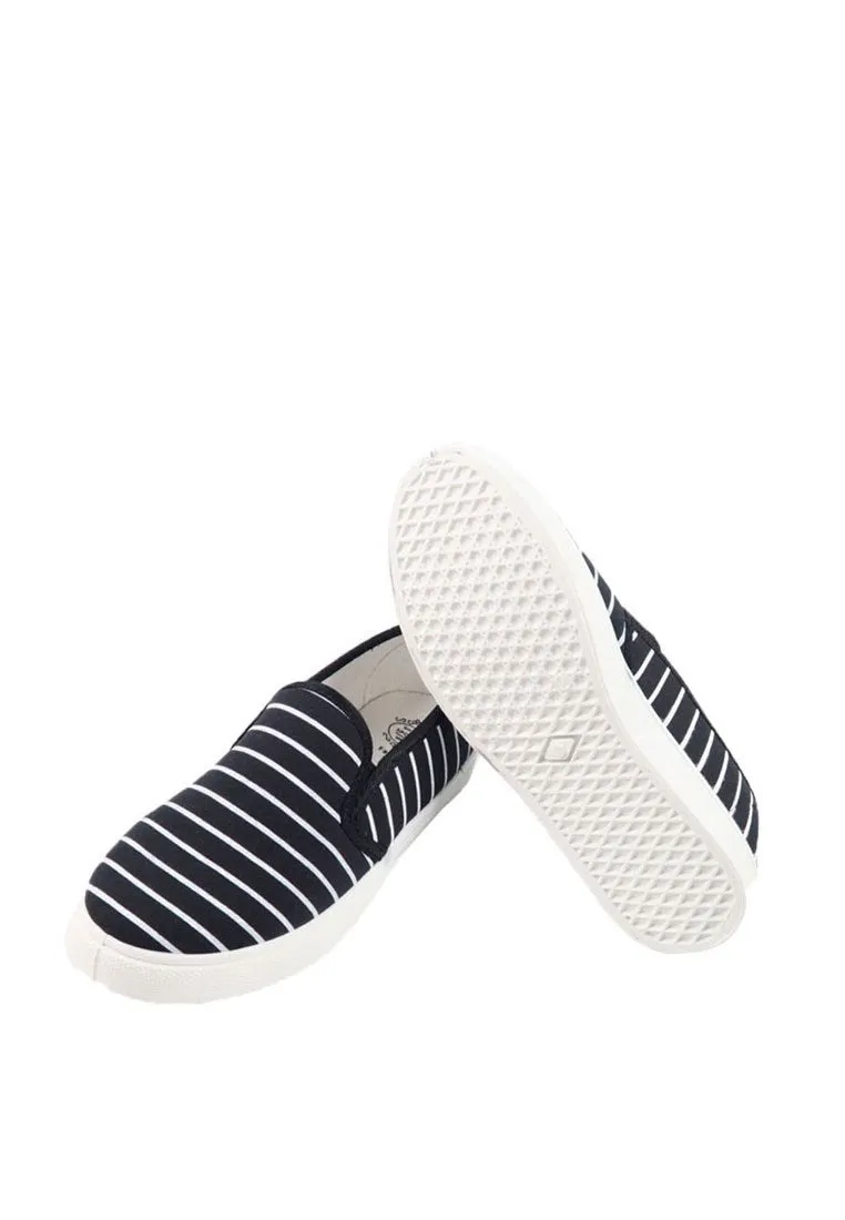 รองเท้าส้นแบนแคนวาส No.1512 - Pin Stripe Canvas Casual Sneakers