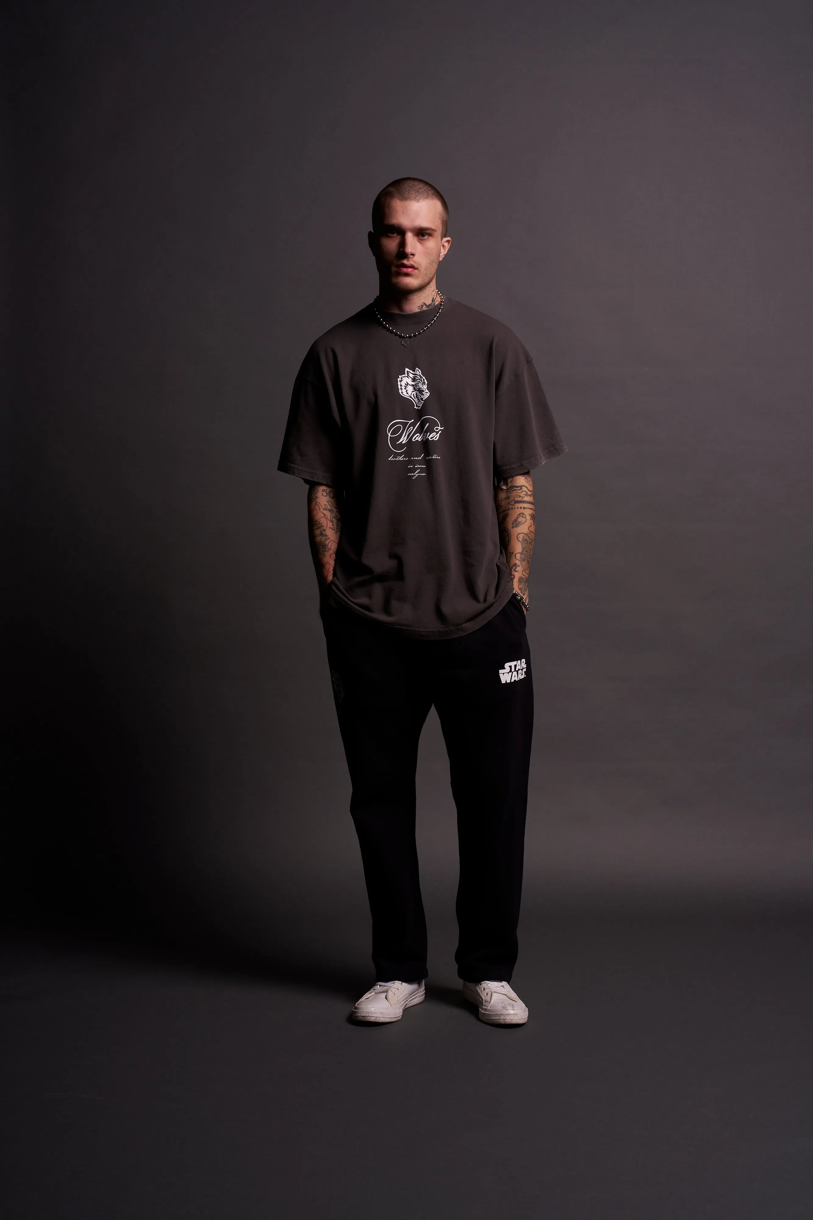 (1 OF 500) Death Star "Premium" Oversized Tee in Wolf Gray