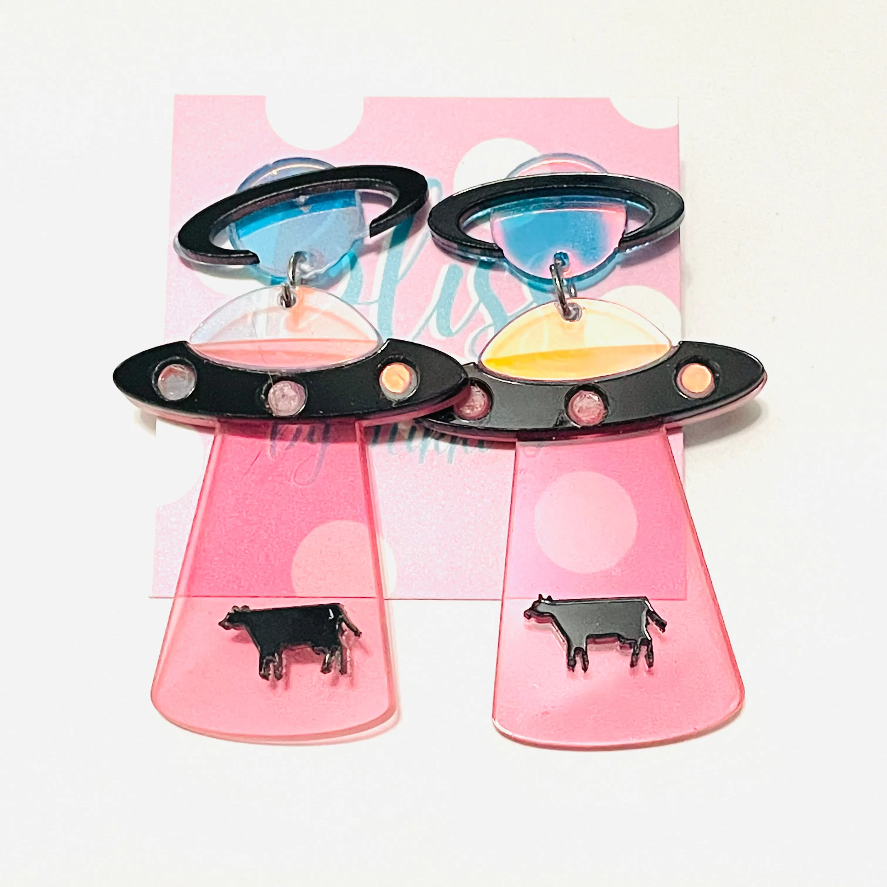 Alien Abduction Acrylic Statement Earrings