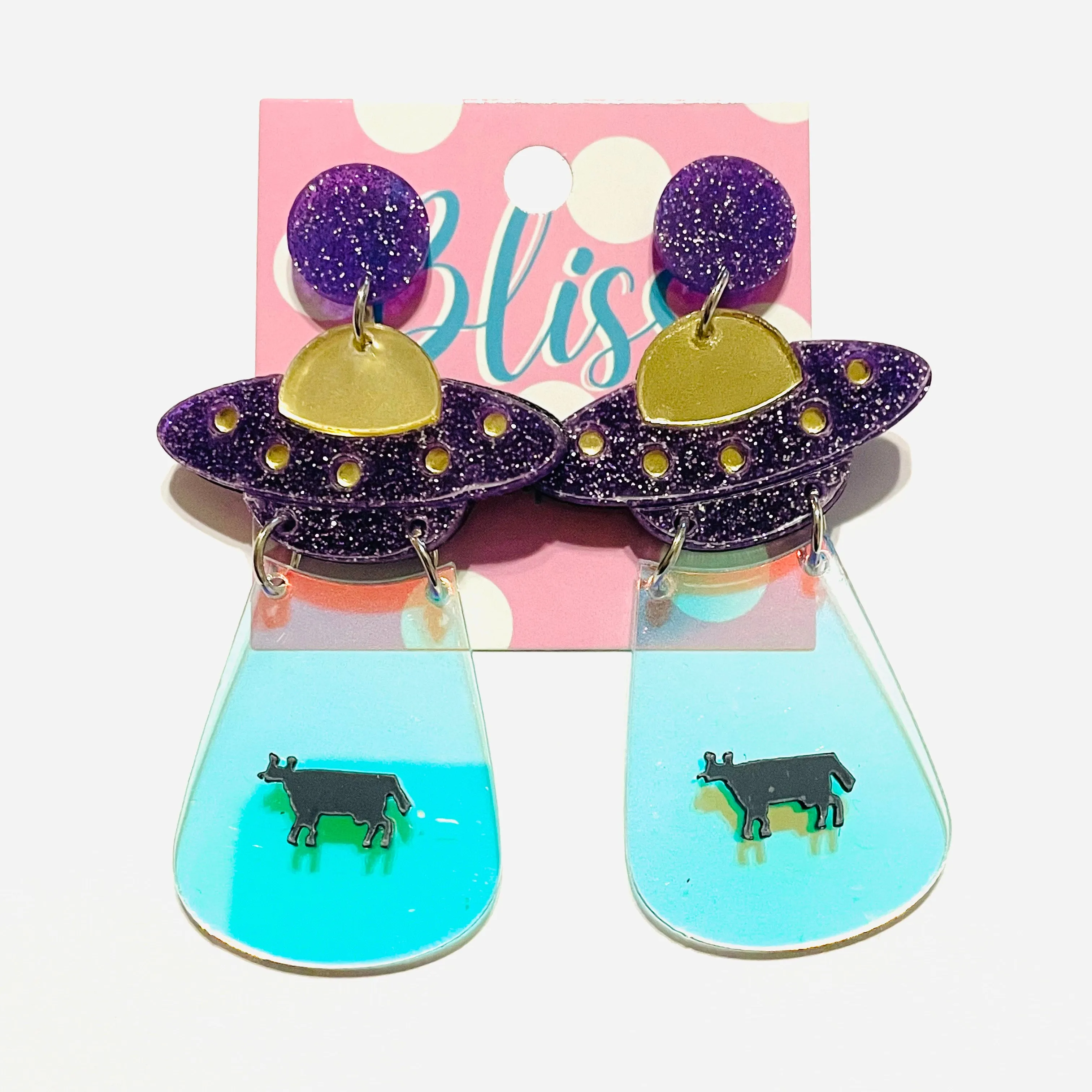 Alien Abduction Acrylic Statement Earrings
