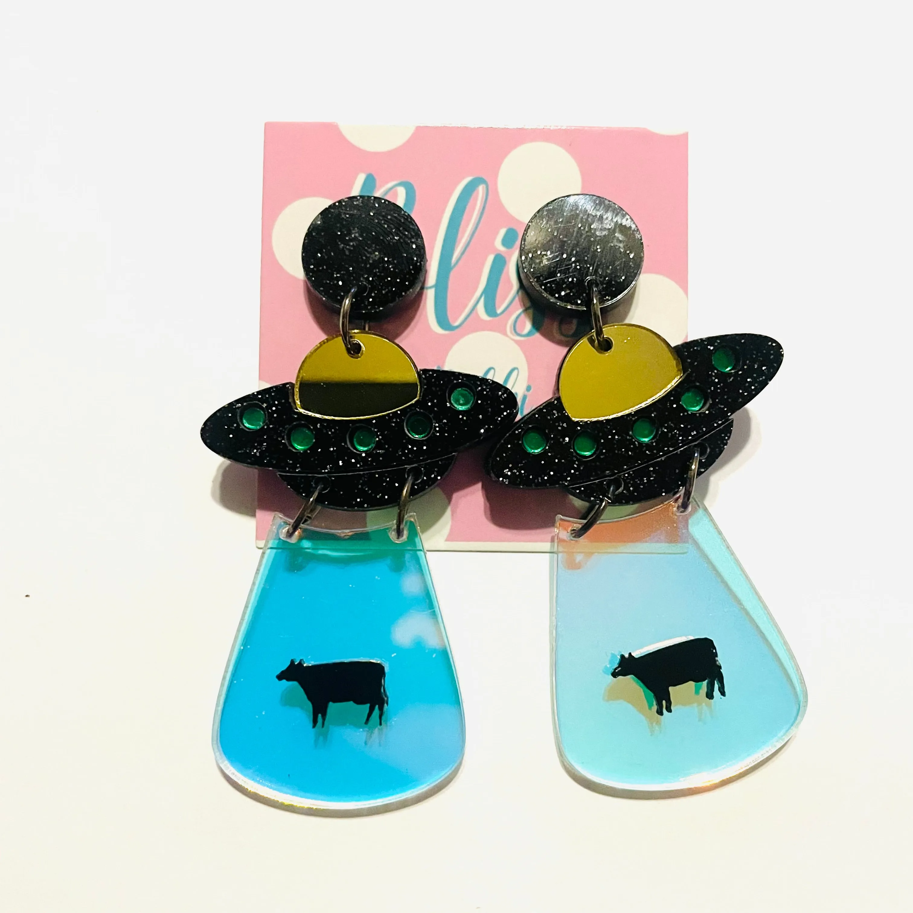 Alien Abduction Acrylic Statement Earrings