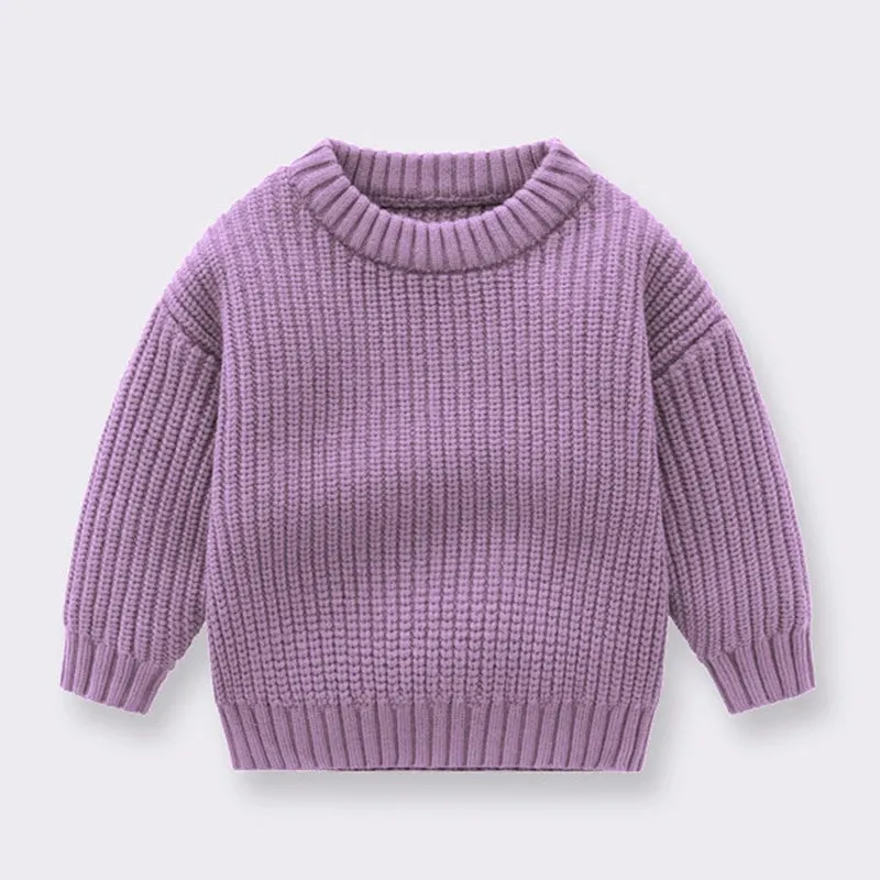 Autumn Toddler Children Sweaters Loose Infant Boys Girls Long Sleeve Knitting Pullovers Tops Kids Baby Girl Boy Sweaters