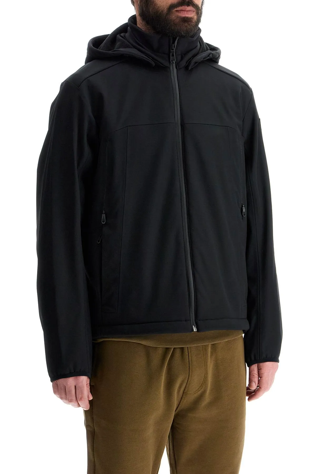 black adjustable hooded coat 50515100 BLACK