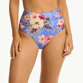 Blue Hawaii High Waist Gathered Side Pant Iris