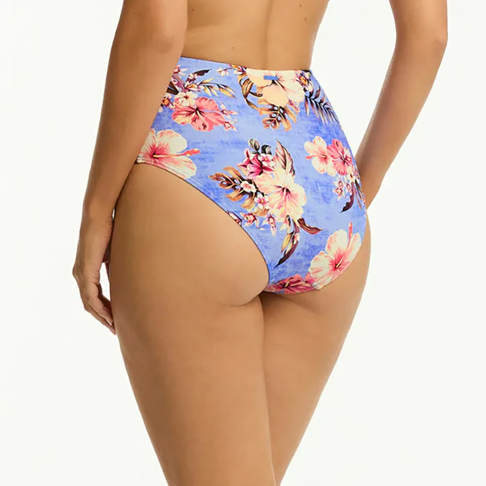 Blue Hawaii High Waist Gathered Side Pant Iris