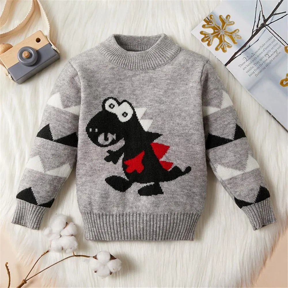 Boys Long Sleeve Dinosaur Sweaters