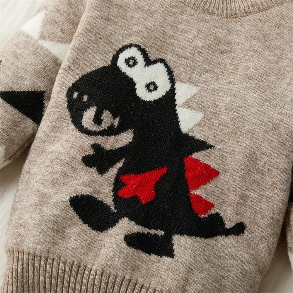 Boys Long Sleeve Dinosaur Sweaters