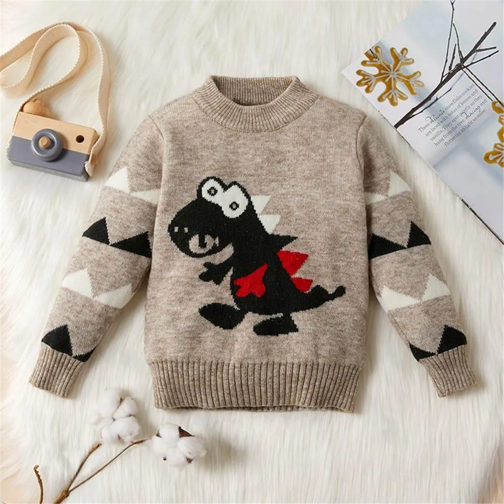 Boys Long Sleeve Dinosaur Sweaters