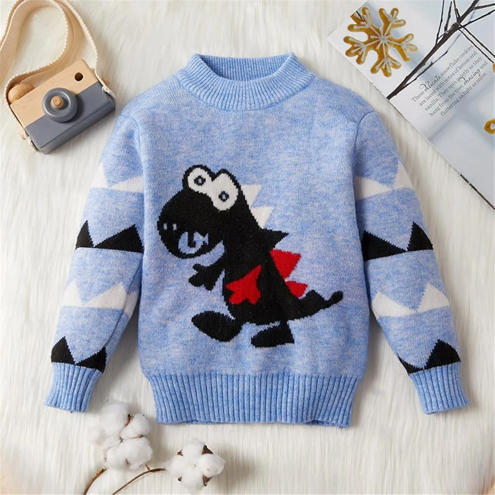 Boys Long Sleeve Dinosaur Sweaters