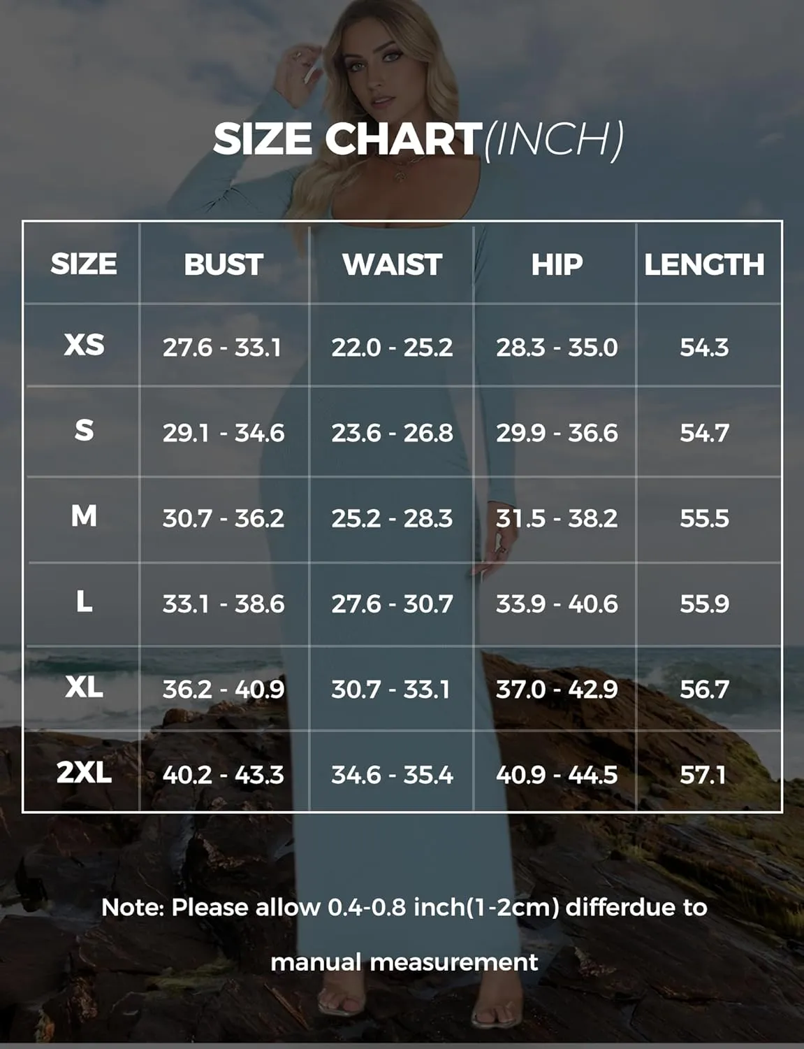 Buauty Women's Bodycon Maxi Dresses, Ribbed Square Neck Long Dress, Fall Long Sleeve Lounge Dress for Women