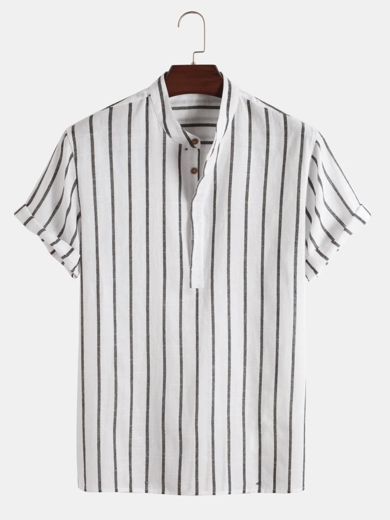 Classic Stripes Short Sleeve Henley Shirts