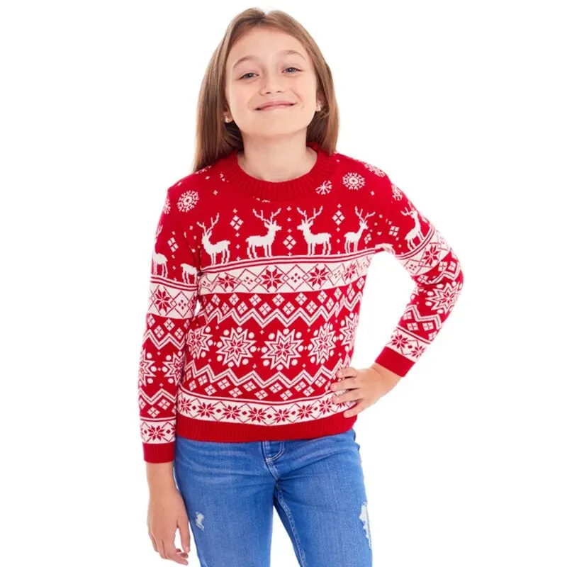 Cotton Sweater Merry Christmas Print Matching Christmas Outfits for Family