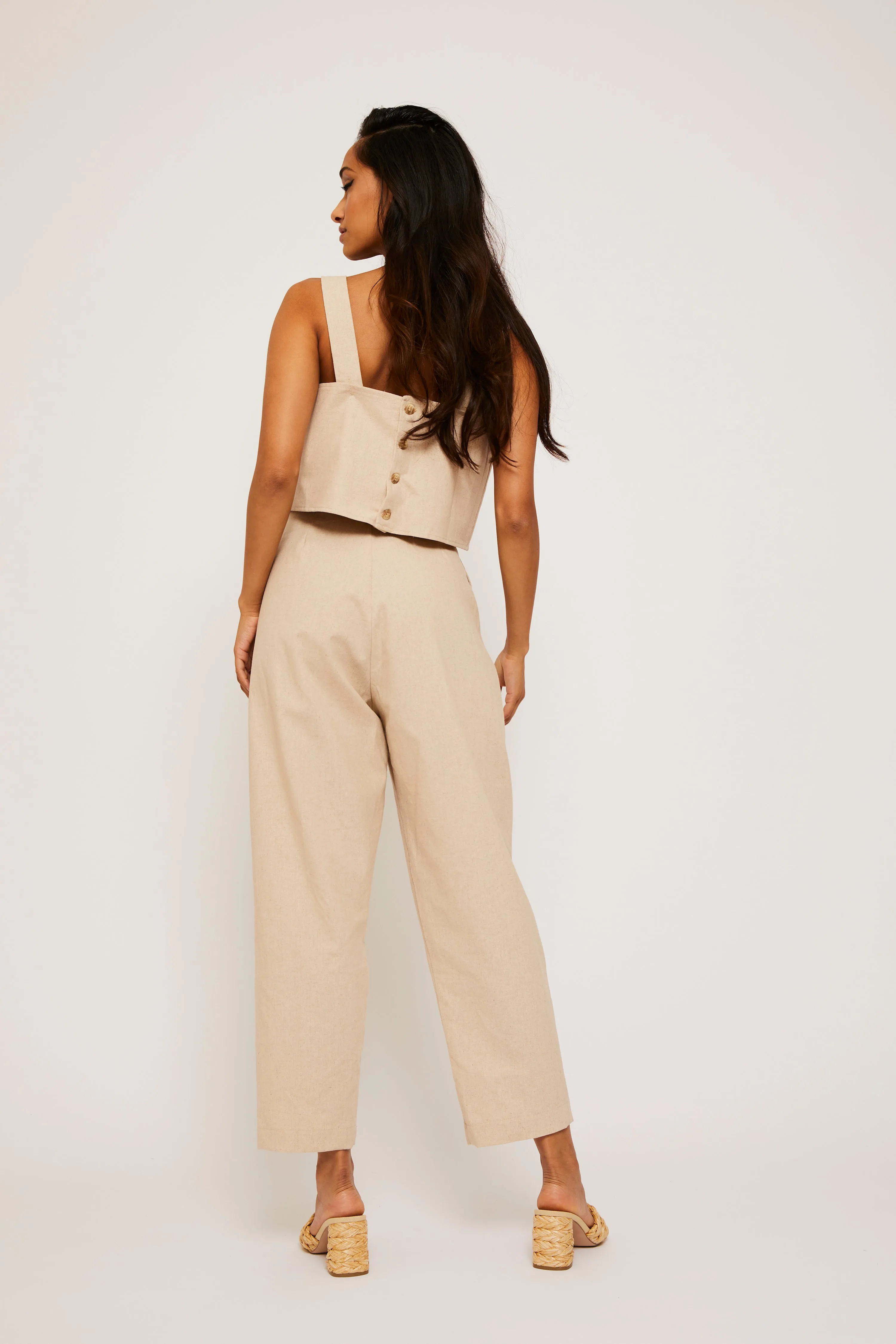 Cream Linen Pants