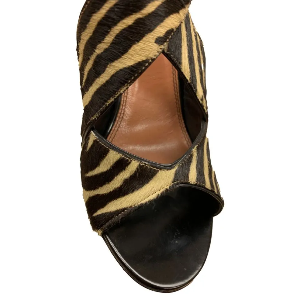 Falyn Cognac Black Tiger Haircalf Derek Lam Sandals