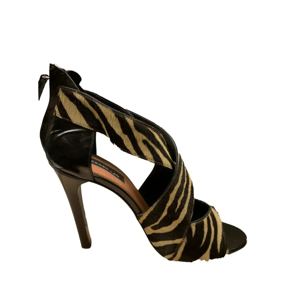 Falyn Cognac Black Tiger Haircalf Derek Lam Sandals