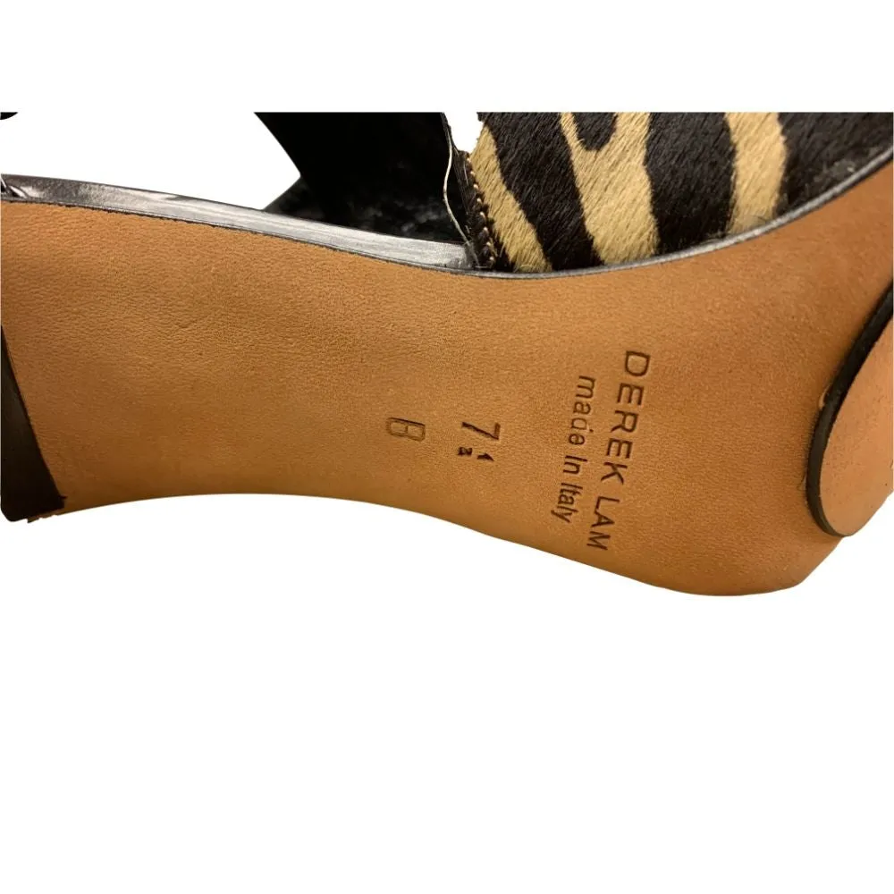 Falyn Cognac Black Tiger Haircalf Derek Lam Sandals