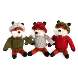 Fox in Sweater Knitted Ornament - Assorted Styles