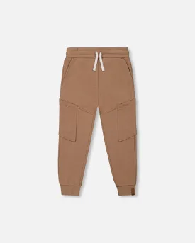 French Terry Sweatpants With Side Pockets Beige
