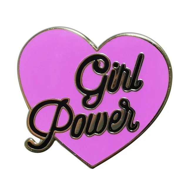 Girl Power Heart Enamel Pin