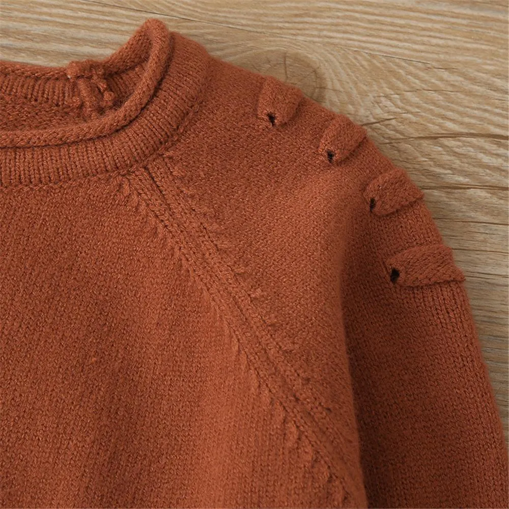 Girls Solid Pocket Pullover Sweaters Girls Boutique Wholesale