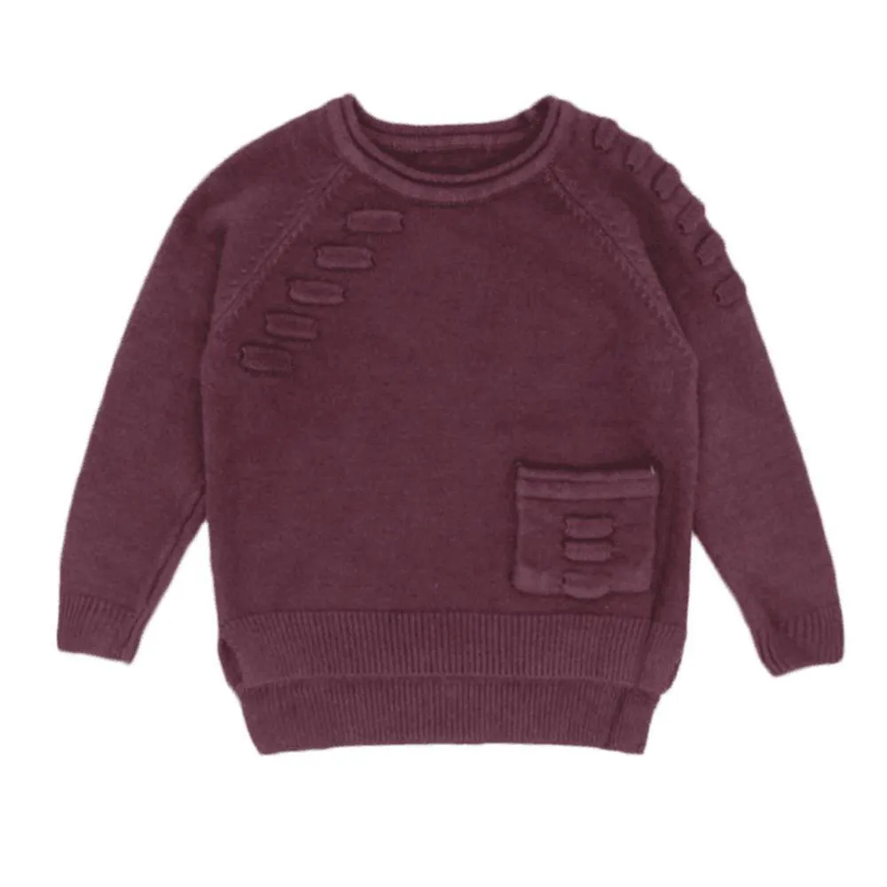 Girls Solid Pocket Pullover Sweaters Girls Boutique Wholesale
