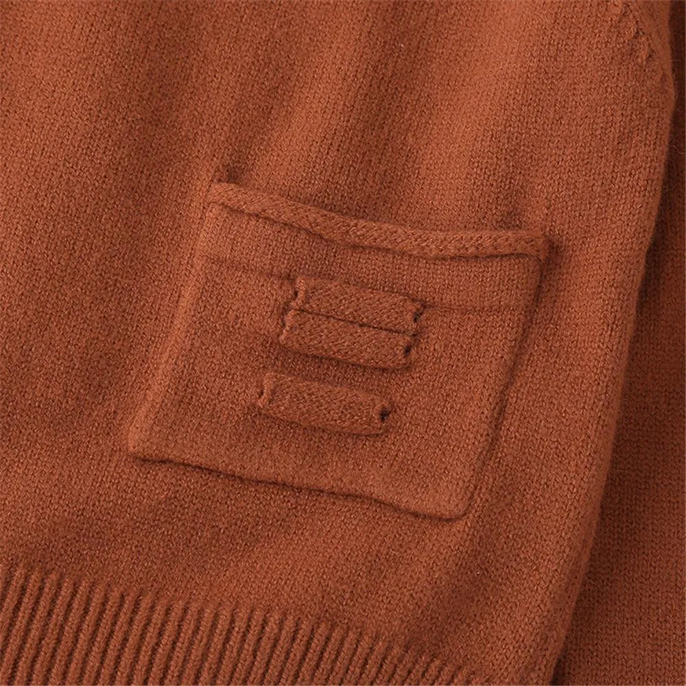 Girls Solid Pocket Pullover Sweaters Girls Boutique Wholesale