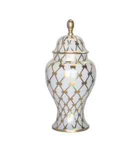 Gold French Twist Ginger Jar, Medium