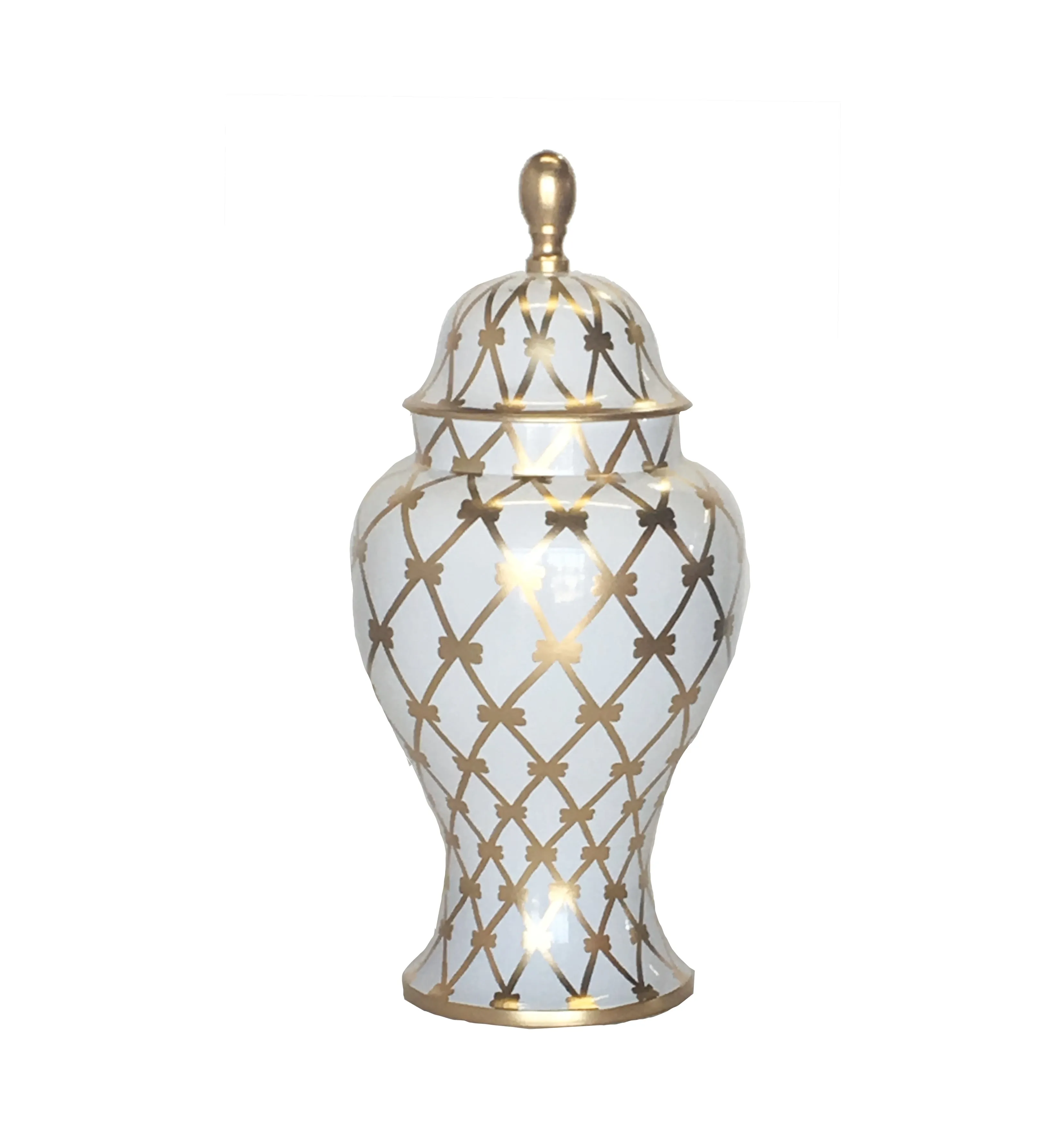 Gold French Twist Ginger Jar, Medium