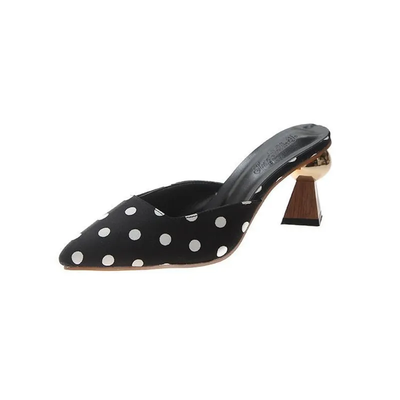 Graduation Gift Big Sale New 2023 Mules Black Pumps High Heels for Women Dress Flip Flops Women's Slippers Summer Female Sliders Shoes for Girls