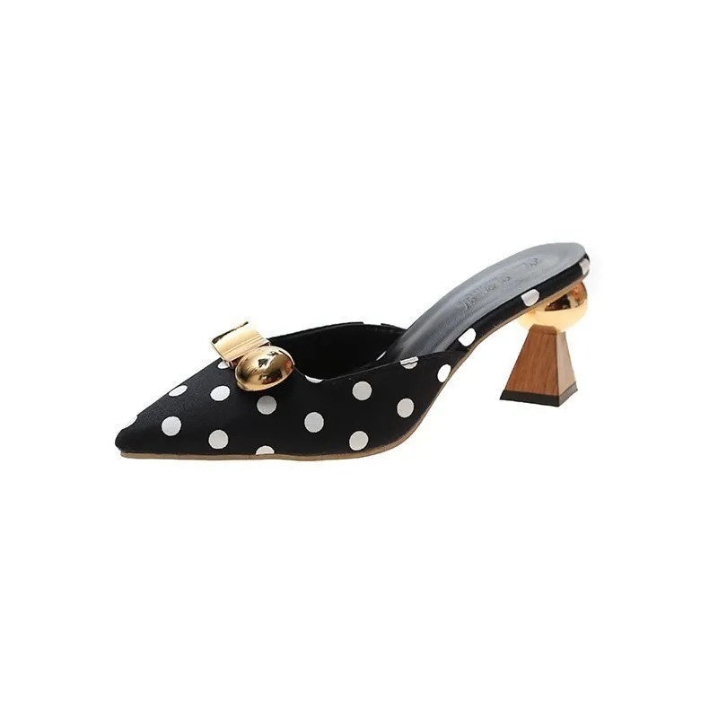Graduation Gift Big Sale New 2023 Mules Black Pumps High Heels for Women Dress Flip Flops Women's Slippers Summer Female Sliders Shoes for Girls