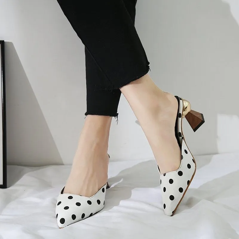 Graduation Gift Big Sale New 2023 Mules Black Pumps High Heels for Women Dress Flip Flops Women's Slippers Summer Female Sliders Shoes for Girls