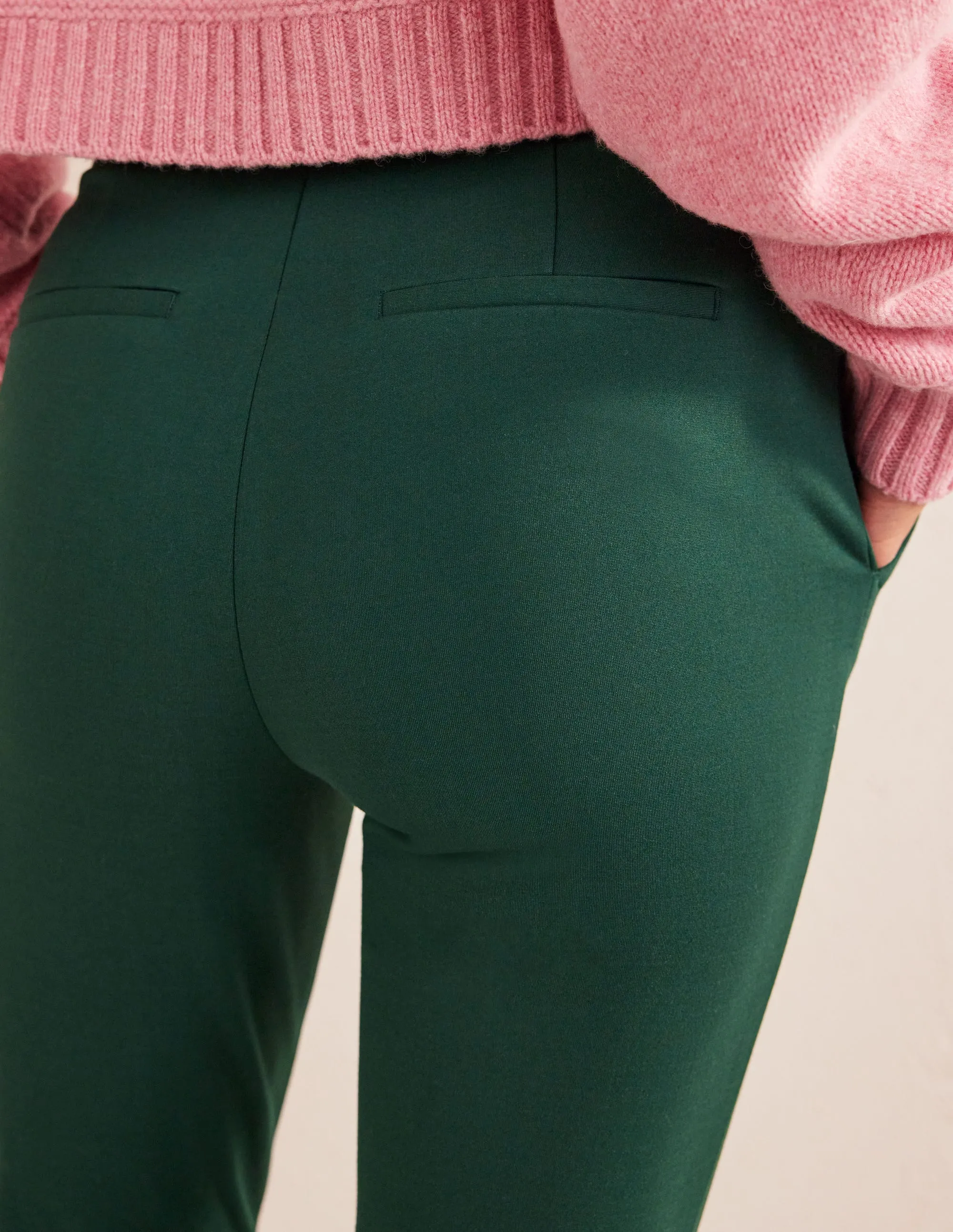 Hampshire 7/8 Ponte Trousers-Emerald Night