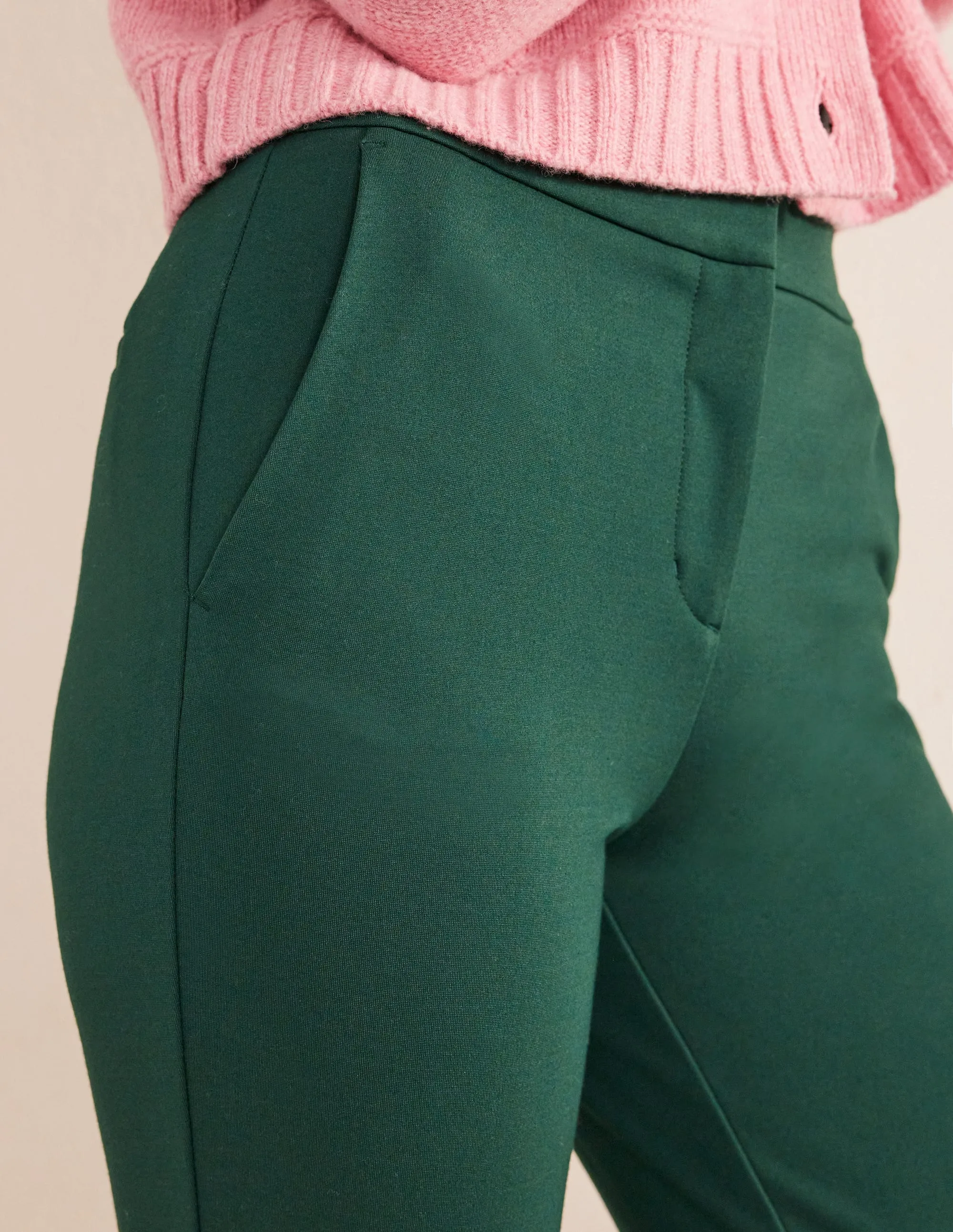 Hampshire 7/8 Ponte Trousers-Emerald Night