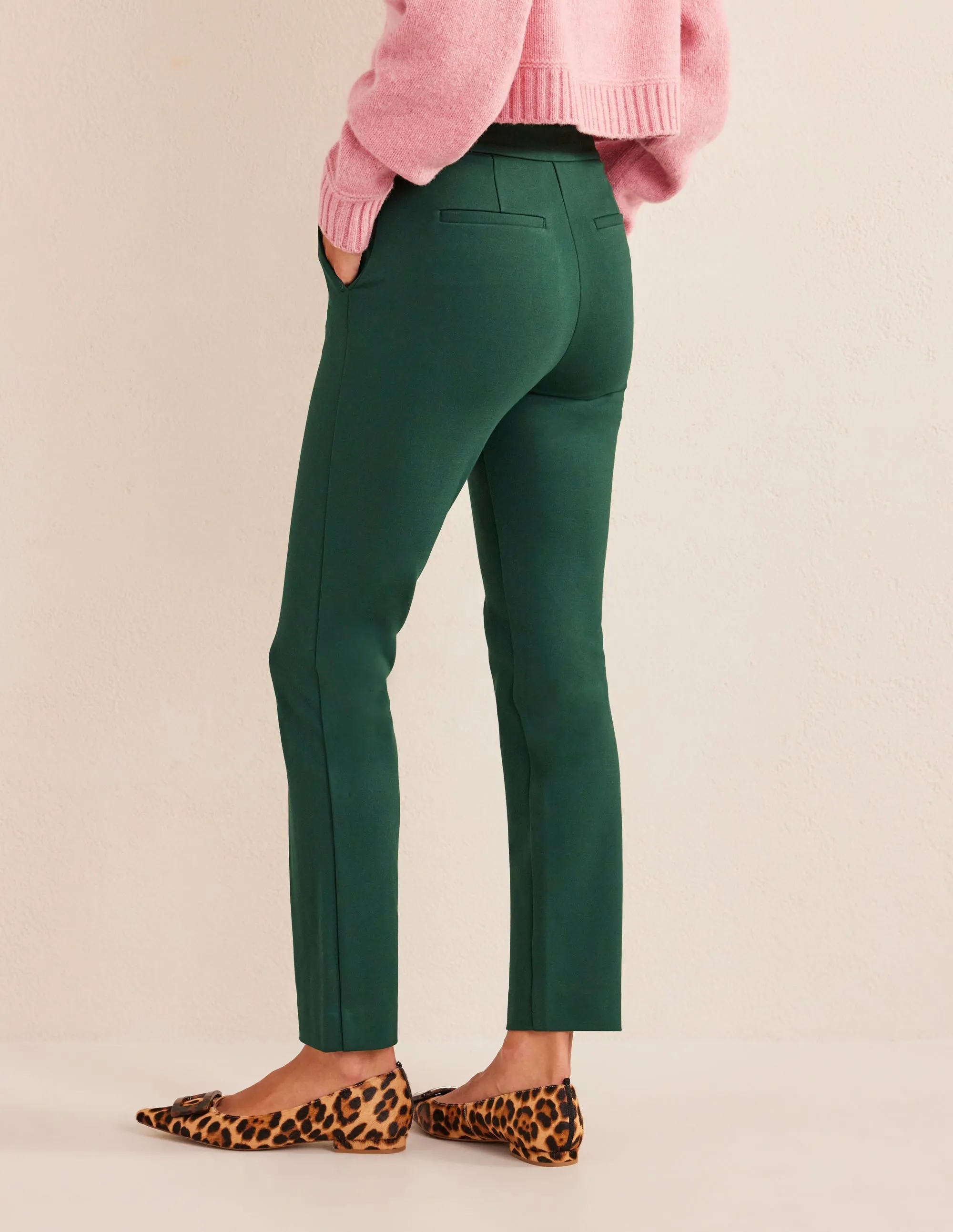 Hampshire 7/8 Ponte Trousers-Emerald Night