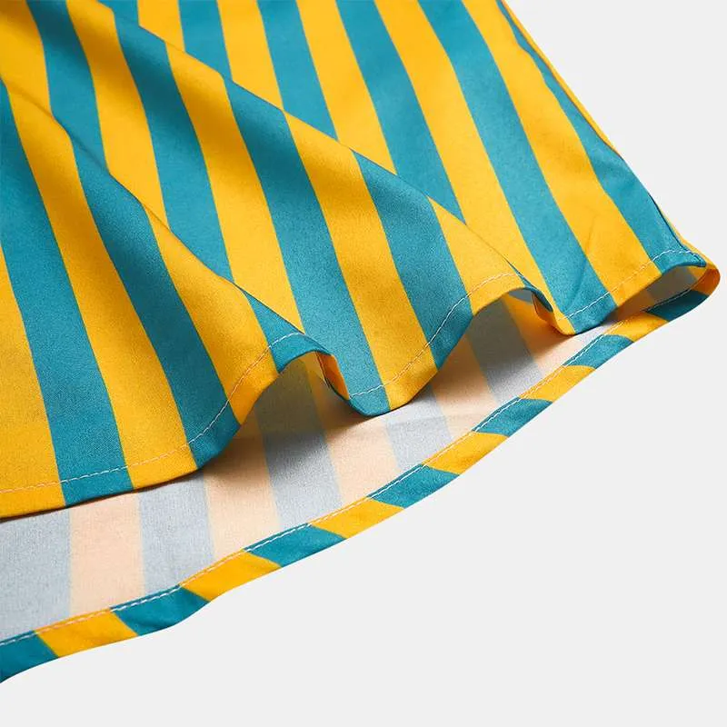 Hawaiian Striped Half Half Shirt