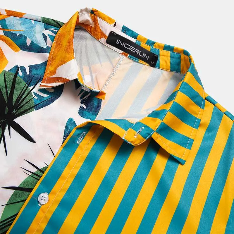 Hawaiian Striped Half Half Shirt