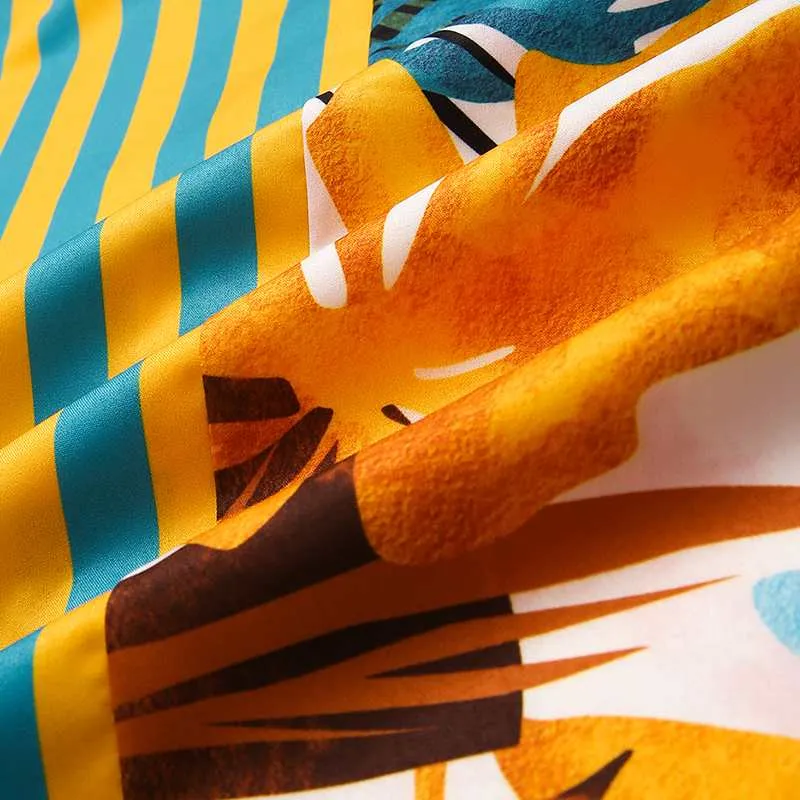 Hawaiian Striped Half Half Shirt