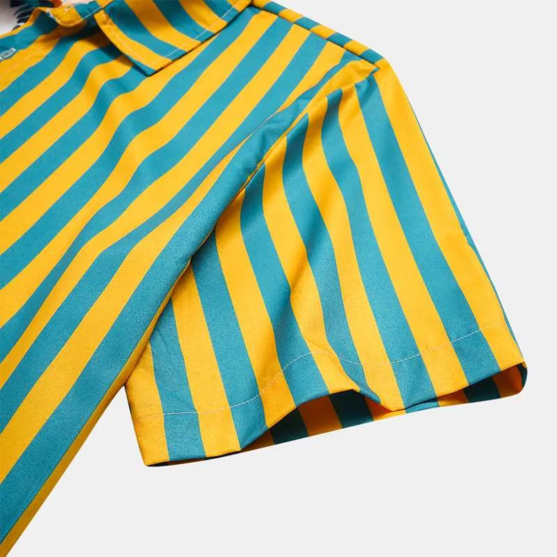 Hawaiian Striped Half Half Shirt
