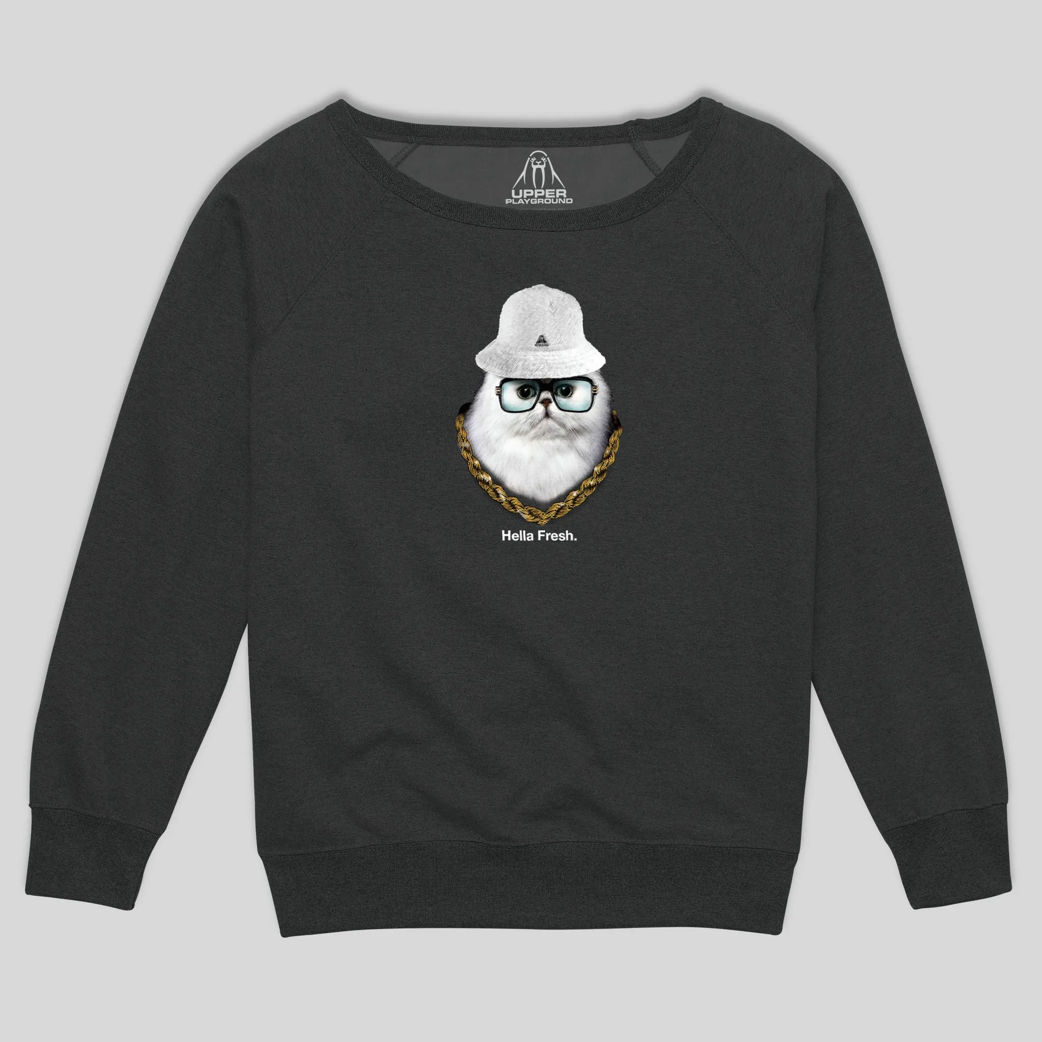 HELLA FRESH WOMEN'S SCOOP NECK SWEATSHIRT