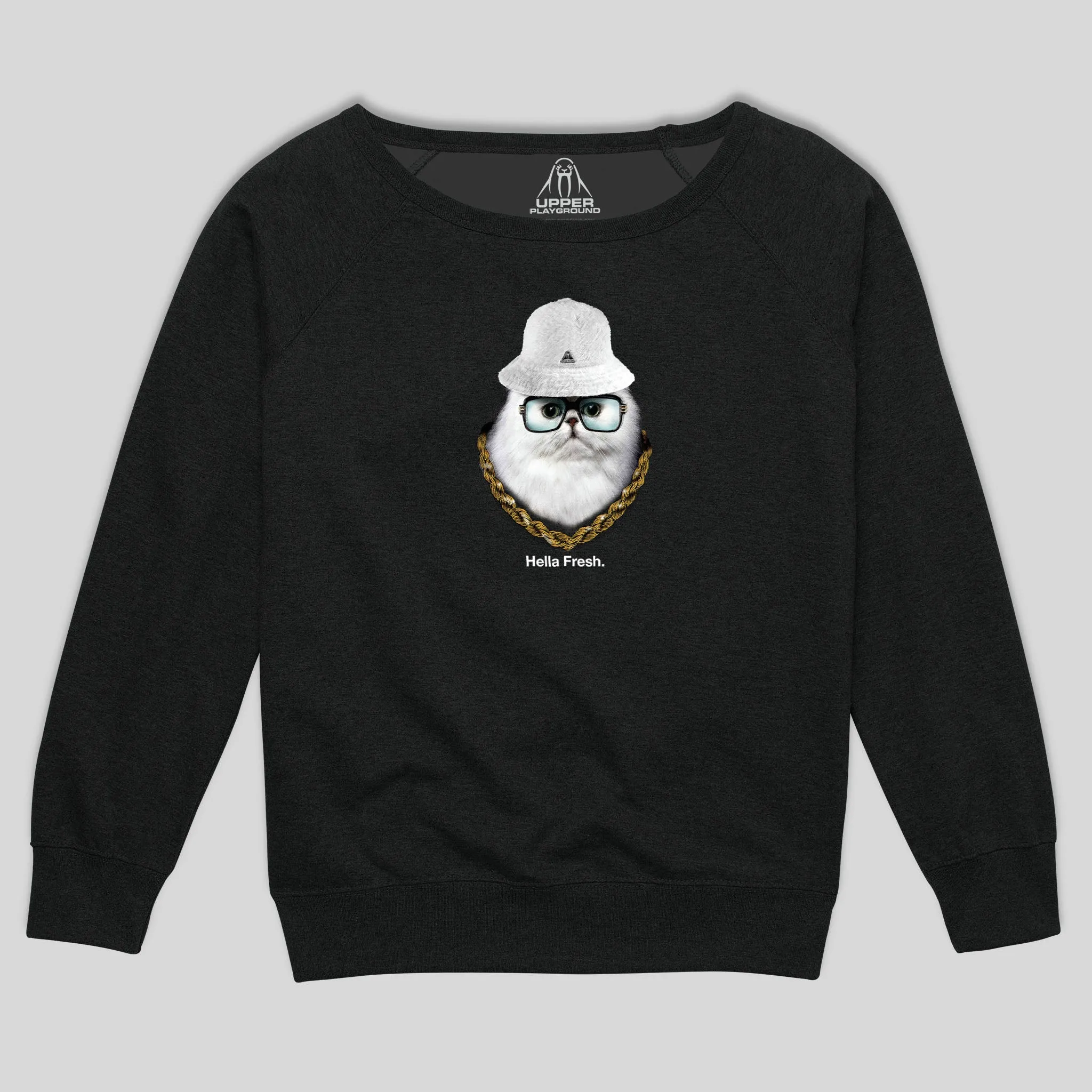 HELLA FRESH WOMEN'S SCOOP NECK SWEATSHIRT
