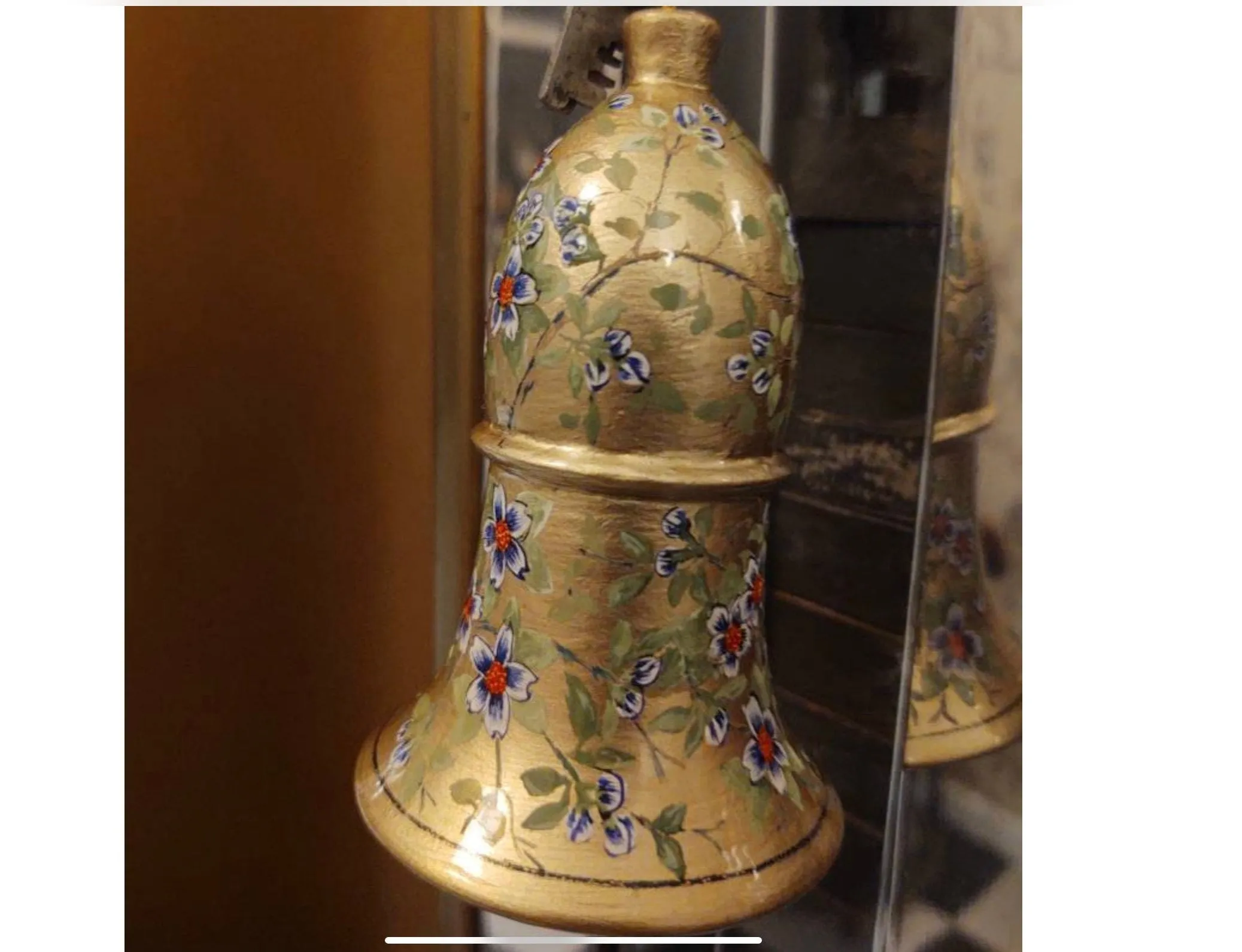Indie room decor bells made of paper mache, generally used as Christmas decor for kids desks, handmade jingle bell sets