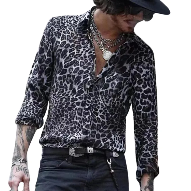 Leopard Print Statement Men's Shirt