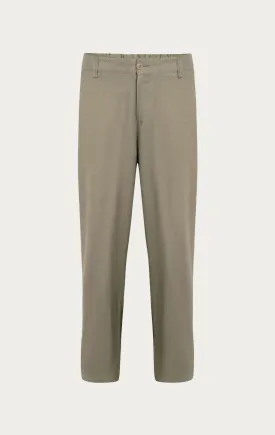 Linen Blend Relaxed Fit Pants - Green
