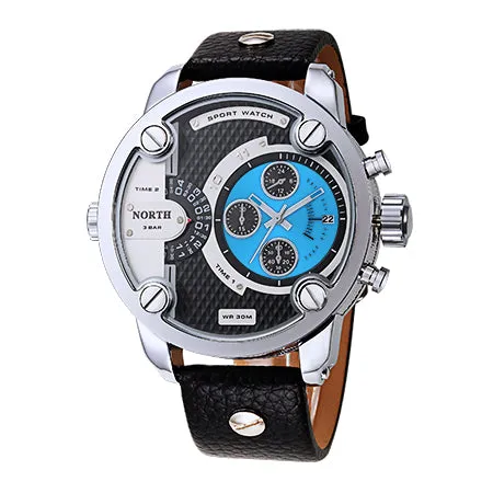 Men Sports Watch Hodinky Stainless Steel Genuine Leather Fashion Men Whatch Quartz Wrist Watch Waterproof Military Watches Men