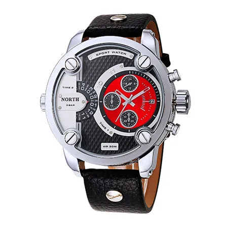 Men Sports Watch Hodinky Stainless Steel Genuine Leather Fashion Men Whatch Quartz Wrist Watch Waterproof Military Watches Men