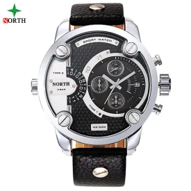 Men Sports Watch Hodinky Stainless Steel Genuine Leather Fashion Men Whatch Quartz Wrist Watch Waterproof Military Watches Men