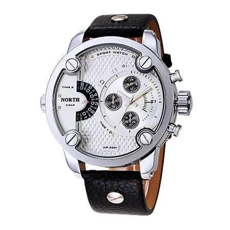 Men Sports Watch Hodinky Stainless Steel Genuine Leather Fashion Men Whatch Quartz Wrist Watch Waterproof Military Watches Men