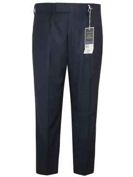 Mens Jack Reid Black Thin Stripes Regular Fit Flat Front Tailored Smart Trouser