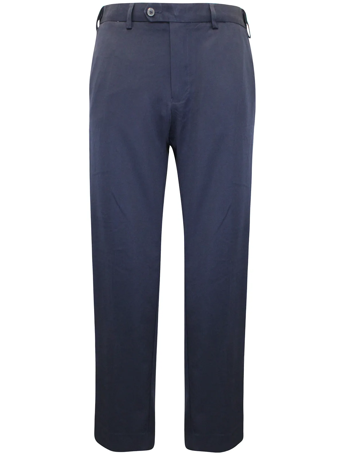 Mens Navy Wool Blend Smart Regular Fit Flat Front Smart Trousers