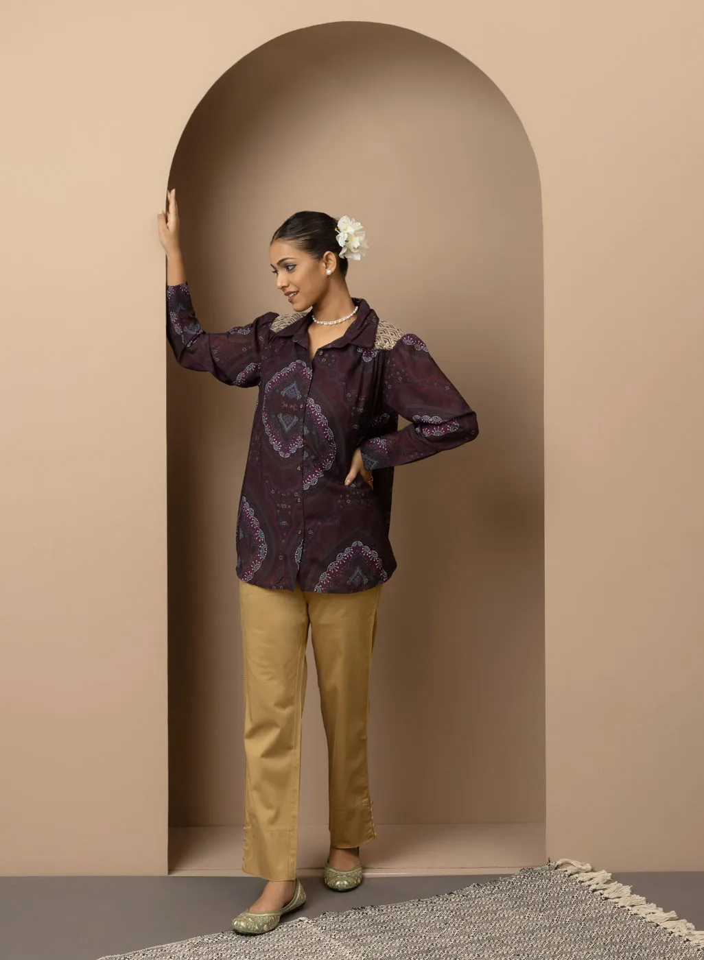 Mia Golden Relaxed Fit Pants for Women